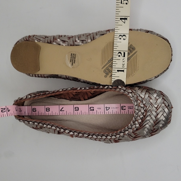 SEYCHELLES Pewter Ballet Flats Woven Metallic Leather 7M - Picture 14 of 16